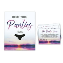 Inkdotpot Bridal Shower Game 1 Sign  30 Size Cards White Nature Girls Night Out Bachelorette Party Panty Game