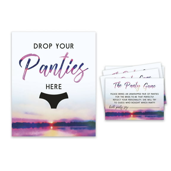 Inkdotpot Bridal Shower Game 1 Sign 30 Size Cards White Nature Girls Night Out Bachelorette Party Panty Game