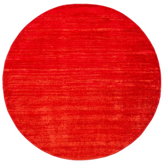 SAFAVIEH Adirondack Esmond Striped Area Rug, Red/Grey, 6'7" x 6'7" Round - Modern Design, Red & Grey, Ideal for Living Room, Bedroom, Dining Space