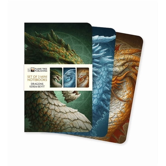 Mini Notebook Collections Dragons by Kerem Beyit Set of 3 Mini Notebooks, (Hardcover)