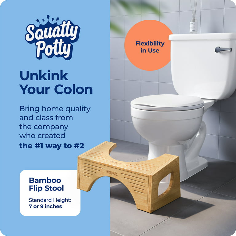Squatty Potty The Original Toilet Stool - Bamboo Flip, 7 & 9 Height, Two  Sizes-in-One 