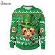 thumbnail image 3 of Chándal verde para hombre, sudaderas con estampado de animales del Día de San Patricio, ropa de calle con plantas de otoño, 3 of 4
