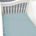 thumbnail image 5 of BedVoyage Infant Plain Bamboo/Cotton Sheet Set, Crib, Blue, 5 of 7