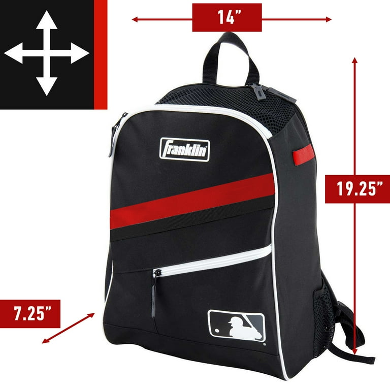 Franklin Sports Baseball Backpack Bag - MLB Batpack - Red/Black 