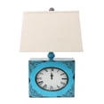 thumbnail image 1 of HomeRoots Furniture 274470 Vintage Blue Table Lamp with Metal Clock Base, 1 of 3