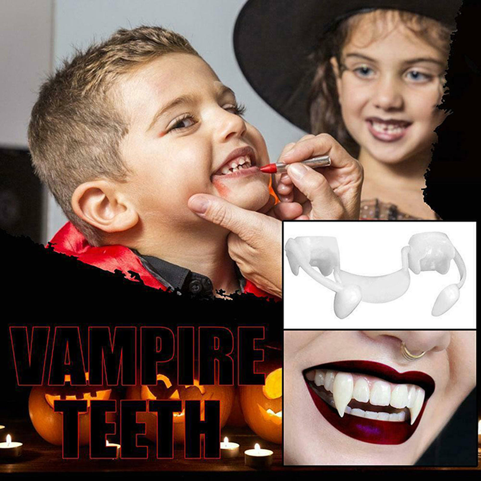 Buy Travelwant Retractable Halloween Vampire Fangs Teeth, Scary Creepy