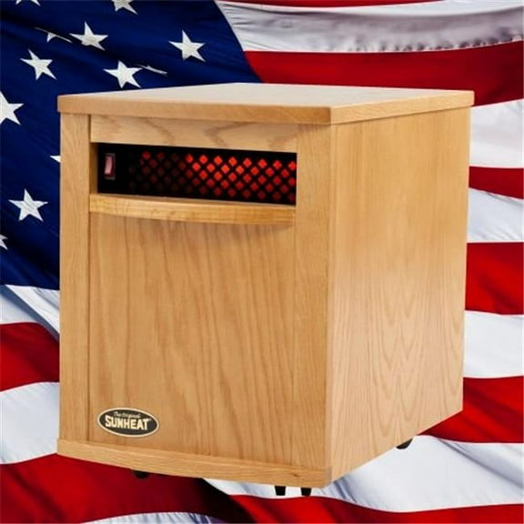 SunHeat  Original Amish 1500 Infrared Heater-Fully Made in the USA-Nebraska Oak