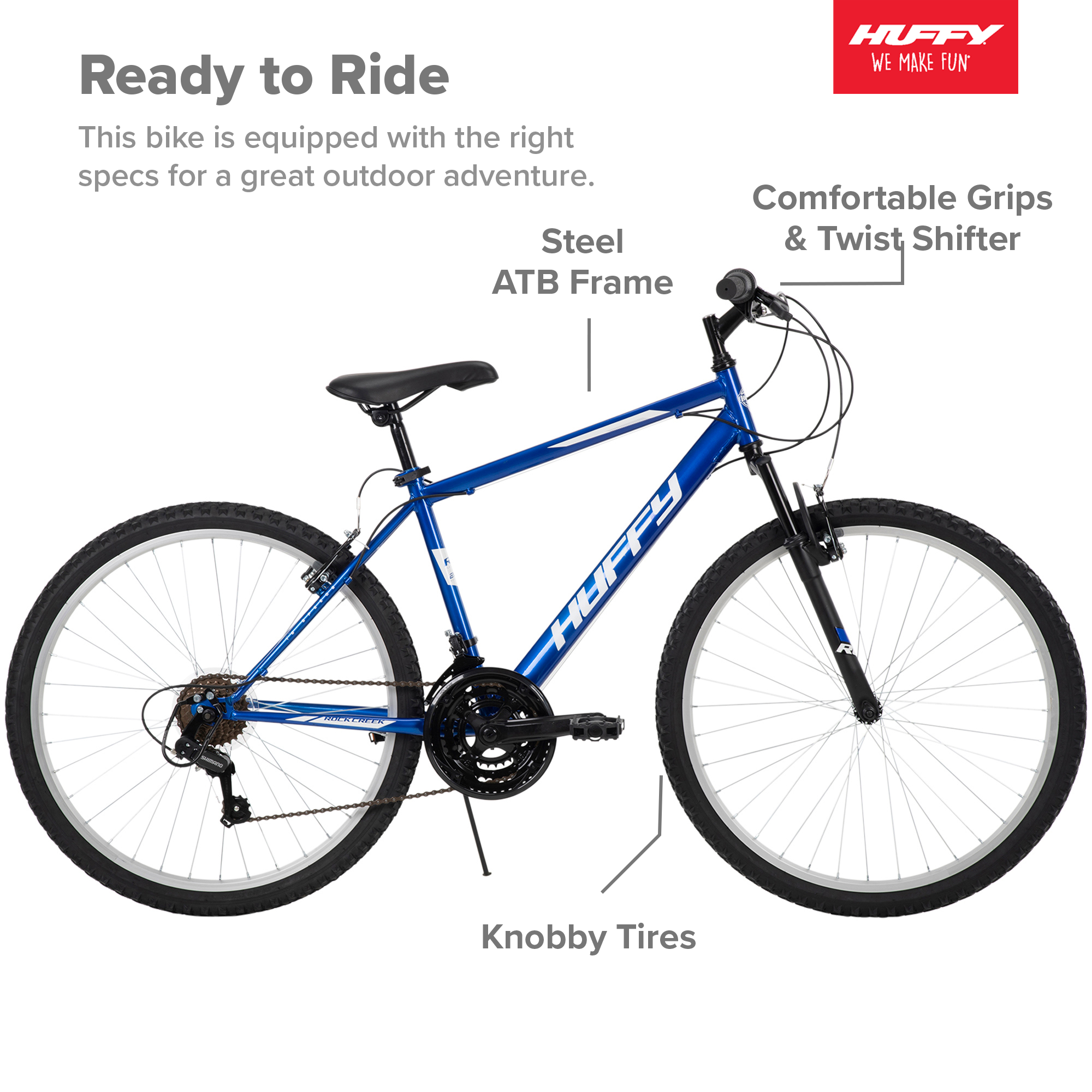 Huffy 26-inch Rock Creek Men's Mountain Bike, Ages 13 and Up, Blue - image 4 of 13