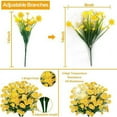 thumbnail image 5 of Sinhoon 8 Bundles Artificial Daisy Flowers UV Resistant Fake Flowers Faux Plastic Greenery Shrub Plant Indoor Outside Hanging Home Garden Decor (Yellow), 5 of 7