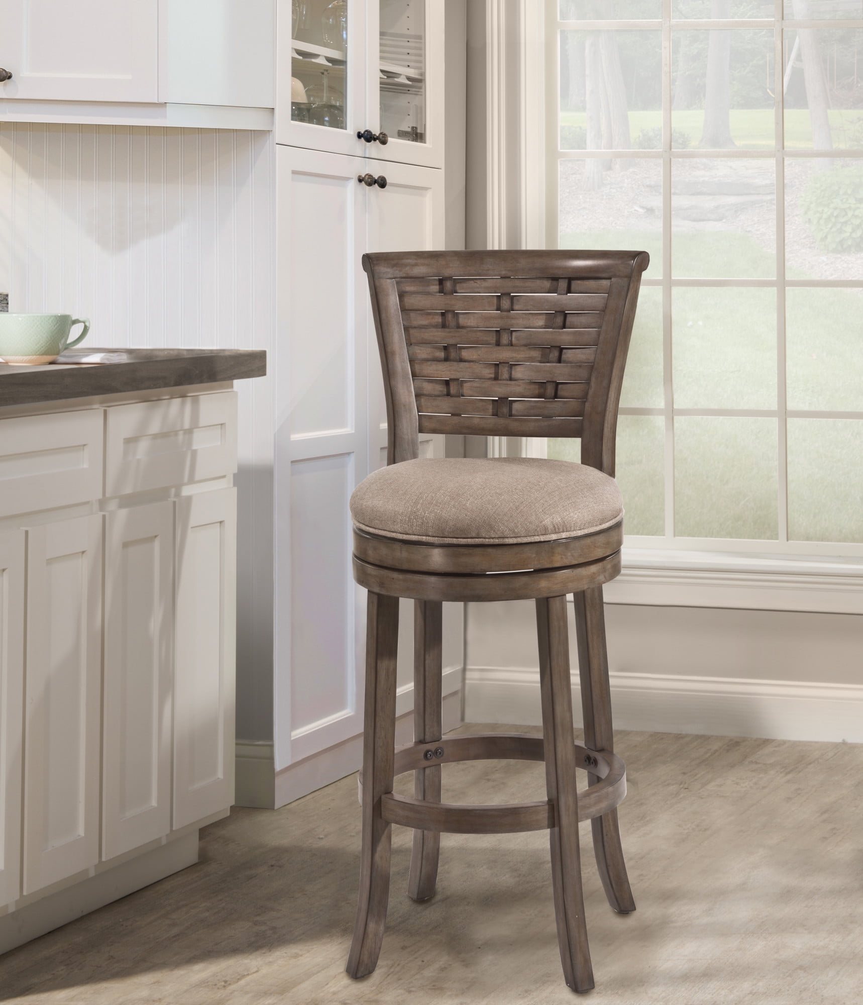 Hillsdale Furniture Thredson Wood Counter Height Swivel Stool, Light