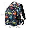thumbnail image 2 of FORMRS Unisex Backpack Elementary School Travel Bookbag with Reflective Stripes, Cartoon Space Cat, 2 of 7