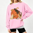 thumbnail image 2 of WEIWEN Halloween Sweatshirt for Women Cute Cat Pumpkin Face Graphic Crewneck Long Sleeve Fall Outfits for Women Going Out Tops Casual Spooky Season Sweaters Women's Clothing S, 2 of 4