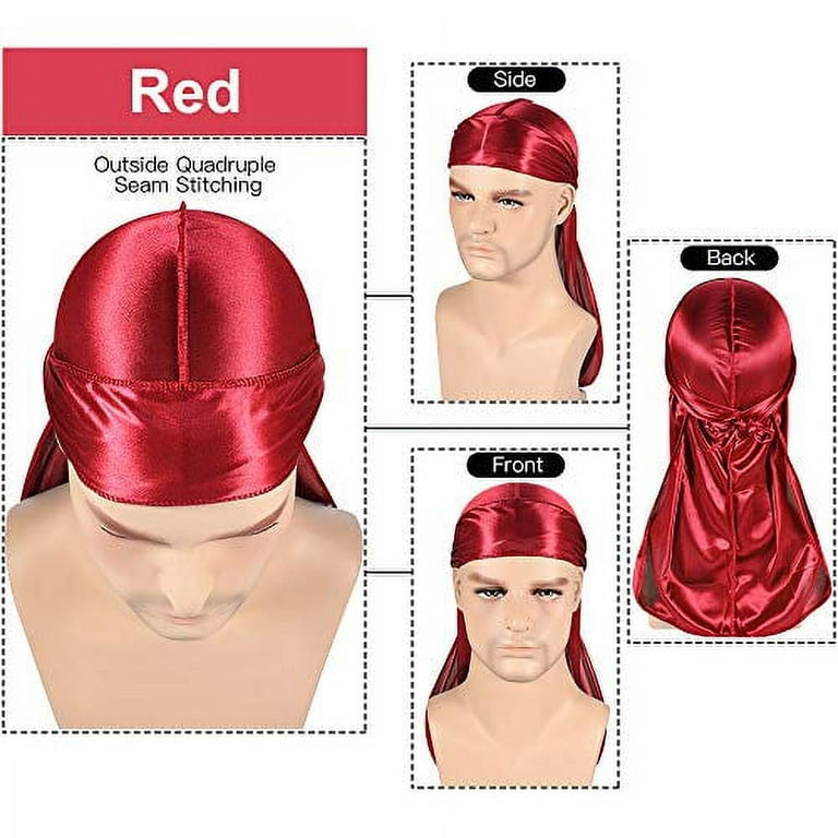  3PCS Silky Durags Pack for Men Waves, Satin Doo Rag, Award 1  Wave Cap,N : Clothing, Shoes & Jewelry