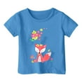 thumbnail image 1 of TZEWGL Hauts pour Enfants Imprimé Graphique Col Rond Manches Courtes Ample pour Filles Garçons Taille 1-2T, 1 of 4