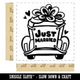 thumbnail image 2 of Just Married Vintage Car with Bow Self-Inking Rubber Stamp Ink Stamper - Red Ink - Large 1-1/2 Inch, 2 of 7