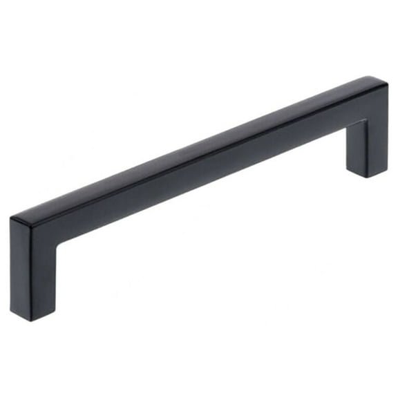 Modern Square 5-1/16" (128mm) Center to Center, 5-13/32" Length Black Cabinet Drawer Pulls / Handle