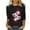 Purple#2, variant on Mardi Gras T-shirts for Women Funny Mask Graphic Tees 3/4 Length Sleeve Womens Tops Holiday Party Blouse ZC-Purple S