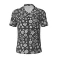 thumbnail image 2 of Daiia simple white Snowflake Pattern Men’s Polo Shirts,Solid Deck Shirt,Classic Fit, Breathable Cotton Polo for Casual and Sport Wear-Small, 2 of 7