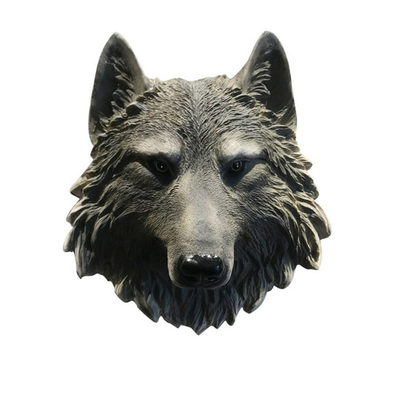 YOHAVEN Wall Statue Bust Wolf Leopard Bear Head Sculpture Home Decoration Living Room Bedroom Office Bar Wildlife Resin Art for Nature Lovers