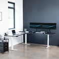 thumbnail image 2 of VIVO Black / White Electric 83" x 83" Curved Corner Stand Up Desk, 2 of 8