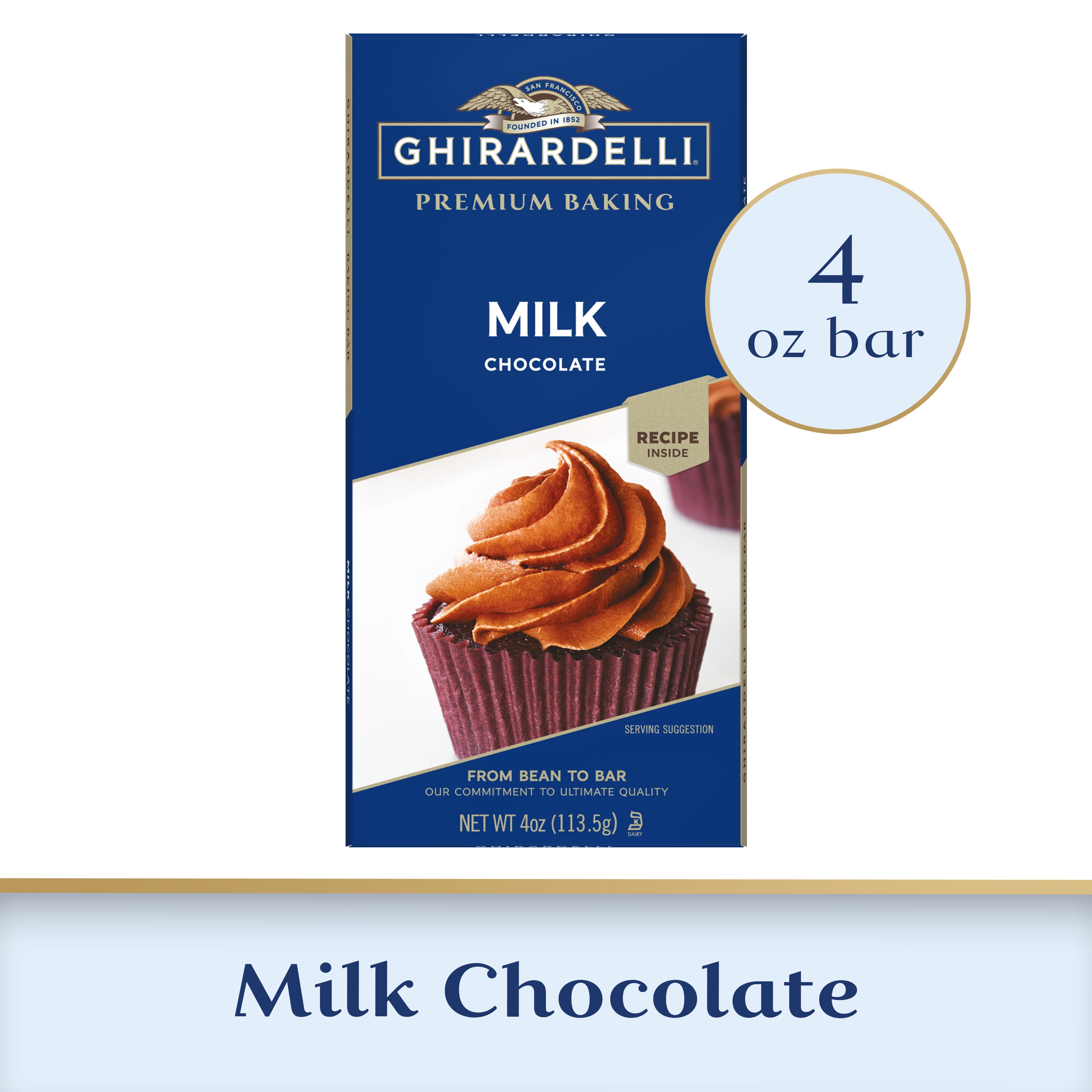 GHIRARDELLI Premium Milk Chocolate Baking Bar 4 OZ Bar Walmart