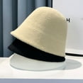 thumbnail image 6 of Round Dome Bucket Hat Short Brim Thick Warm Bucket Hat Women Winter Knitting Wool Basin Hat, 6 of 8