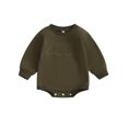 thumbnail image 1 of Mono de bebé tipo sudadera con bordado de letras clásico, manga larga y cuello redondo., 1 of 9