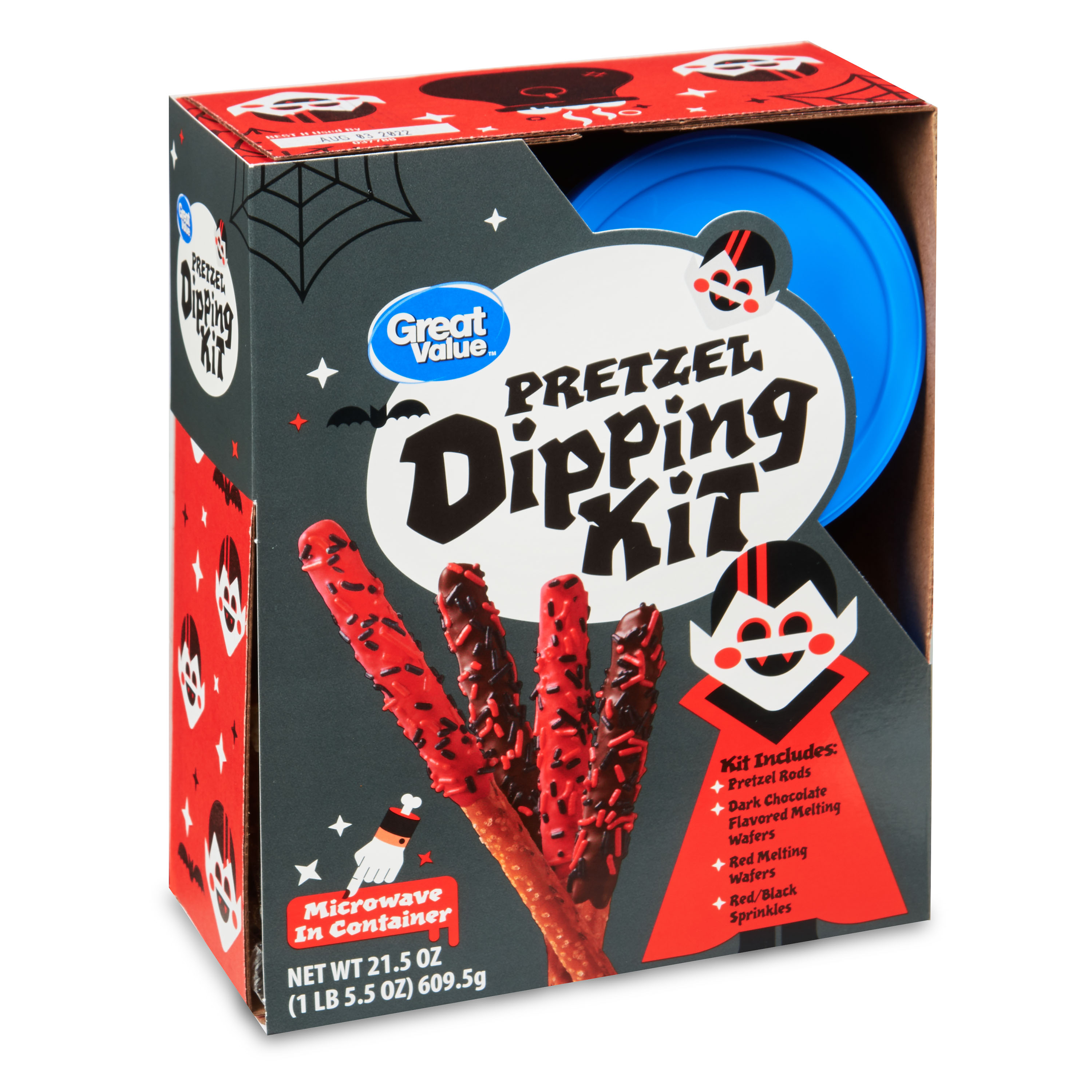 Great Value Pretzel Dipping Kit Red 21.5 OZ Box
