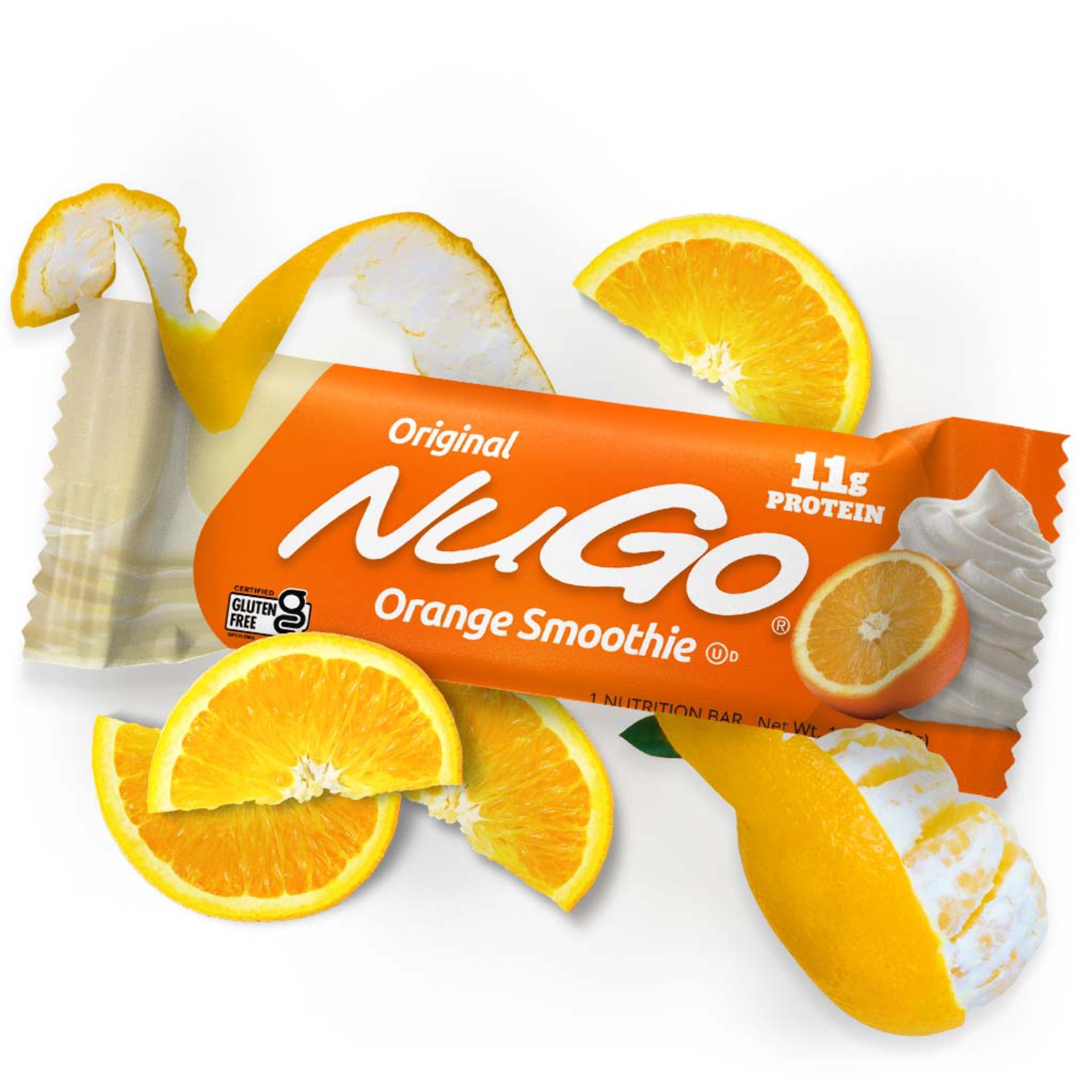 NuGo Original Variety, Vanilla Yogurt 15 bars  Orange Smoothie 15 bars, 11g Protein, Gluten Free, 30 Count