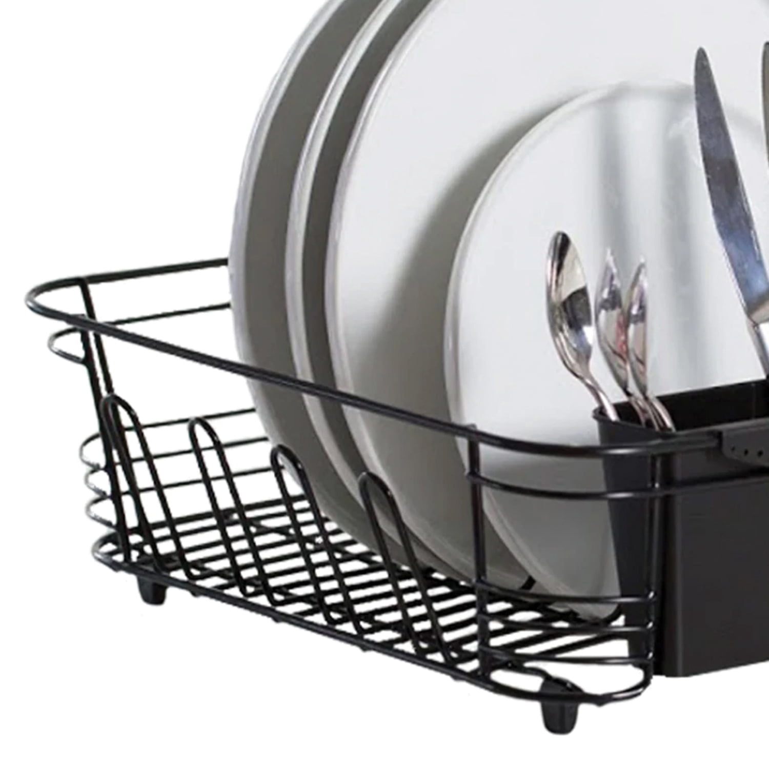 Better Houseware 2-Piece Dish Drainer, Black