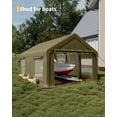 thumbnail image 5 of 12 x 20FT Heavy Duty Carport with Roll-Up Windows, Portable Garage with Removable Sidewalls & Doors, Portable Car Tent Garage with All-Season Tarp, 5 of 7