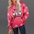 thumbnail image 1 of Qertyioot Pull d'Hiver Mode Femme Imprimé de Noël, Manches Longues Col Rond Chaud Ample Tendance Hauts Tricotés, 1 of 4