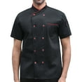 thumbnail image 1 of Chef Shirt Short Sleeve for Restaurant Kitchen Staff Men Women Breathable Comfortable Durable Workwear, 1 of 8