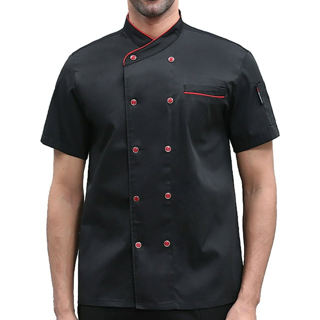 Chef Shirt Short Sleeve for Restaurant Kitchen Staff Men Women Breathable Comfortable Durable Workwear