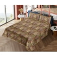 thumbnail image 4 of Ambesonne Autumn Leaves Fitted & Flat Sheet with Sham 3 Pcs Set, Fall Forest Leaf Art, Twin, Pale Ruby Peacock Green, 4 of 5