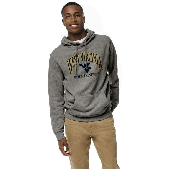 Men's League Collegiate Wear Heather Gray West Virginia Mountaineers Heritage Tri-Blend Pullover Hoodie