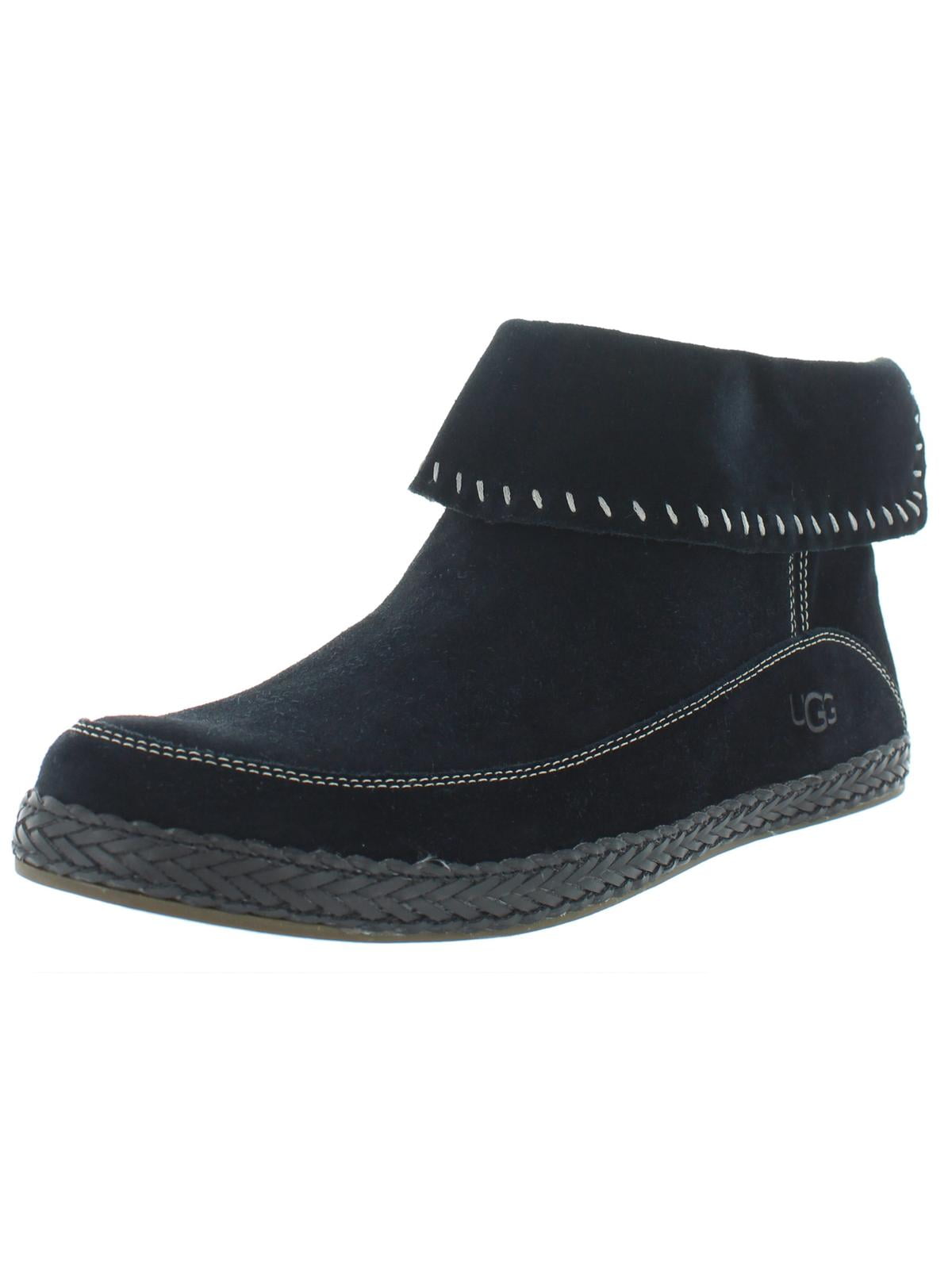 womens boho boots on Ugg Ugg Womens Varney Suede Boho Moccasin Boots Black 12 Medium B M Walmart Com Walmart Com