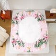 thumbnail image 5 of Homewish 4-Piece King Sheet Set, Xmas Bowknot Green Pink Bedding, 5 of 7