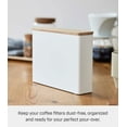 thumbnail image 2 of Yamazaki Home Coffee Filter Case - Size 04, White, Steel + Wood,  #4 Coffee Filters, Lid, No Assembly, 2 of 7