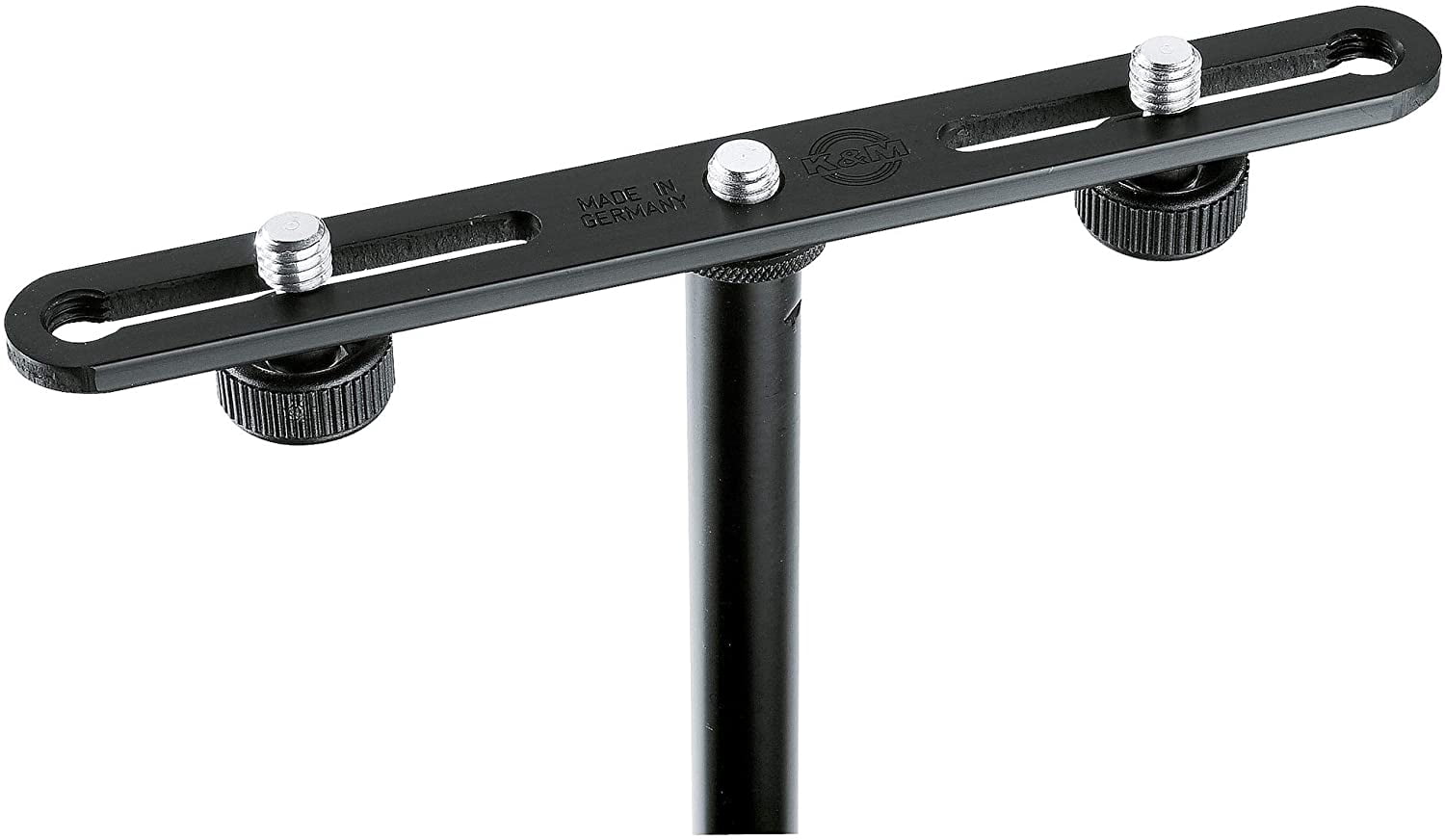 K&M 23550 Aluminum Microphone Bar, 2.3-6.7" Adjustable Height, Black