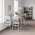 thumbnail image 3 of Ourlova 5 Pcs Kitchen White Dining Table Set for 4 with Rectangular Wood Top and 4 Cushioned Chairs for Small Space and Apartment, 3 of 7