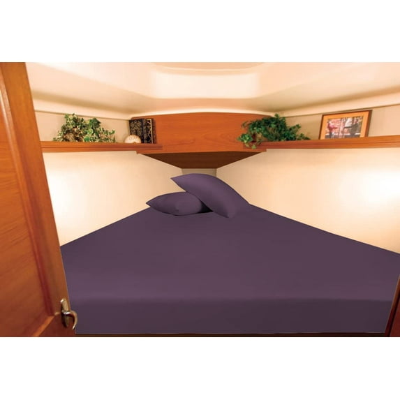 Universal After Berth Boating Sheet Set - Universal After Berth 600 TC Sheet Set - Egyptian Cotton - USA Boat Bedding - Boat After-Berth Bedding - Great Gift for Boaters - 6 Inch Drop, Plum