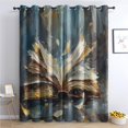 thumbnail image 1 of Book Curtains for Bedroom - Abstract Blackout Curtains for Living Room - Decorative Patterned Grommet Drapes - Window Treatments & Home Decor - 54 Inch Curtains 2 Panel Set - K&T66, 1 of 7