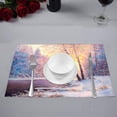 thumbnail image 2 of MKHERT Abstract Beautiful Winter Landscape Forest with River Placemats Table Mats for Dining Room Kitchen Table Decoration 12x18 inch,Set of 4, 2 of 4