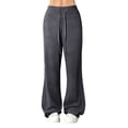 thumbnail image 2 of KDDYLITQ Womens Flare Sweatpants High Waist Drawstring Yoga Pants Wide Leg Baggy Pants Trendy Size Plus Trousers Dark Gray 2XL, 2 of 5