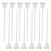 WHAMVOX 20pcs White Balloon Stick With Bowknot Inflatable Aluminum Foil Balloons Balloon Poles For Weddings Balloon Stick Holder Party Balloon Base
