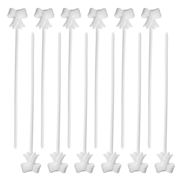 WHAMVOX 20pcs White Balloon Stick With Bowknot Inflatable Aluminum Foil Balloons Balloon Poles For Weddings Balloon Stick Holder Party Balloon Base