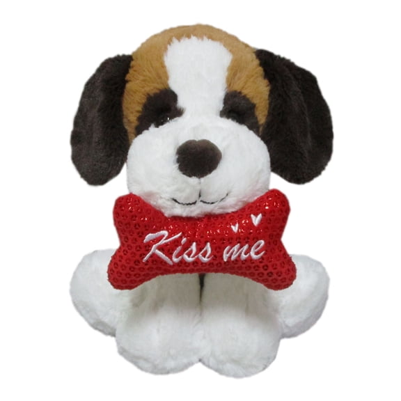 Amscan Adorable Valentine’s Day Plush Puppy with “Kiss Me” Bone – 2 Count