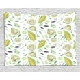 thumbnail image 1 of Vegan Tapestry, Fresh Salad Ingredients Avocado Corn Lime and Herbs on White Farm Harvest Vegetables, Wall Hanging for Bedroom Living Room Dorm Decor, 80W X 60L Inches, Multicolor, by Ambesonne, 1 of 2