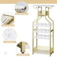 thumbnail image 3 of Wine Rack, Freestanding Floor Wine Storage Table Metal Wine Bottle Holders Stands for Bar, Kitchen, Dining Room and Living Room, 3 of 5